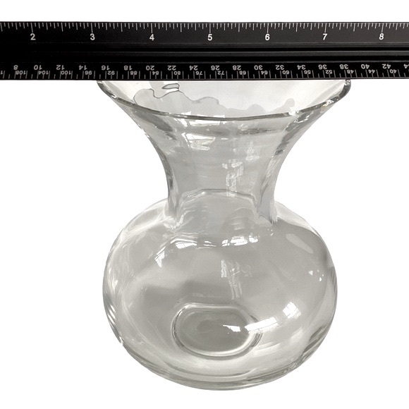 Devon By Wedgwood Hand Blown Clear Crystal Optical Floral Art Vase Vintage EUC - Picture 16 of 16